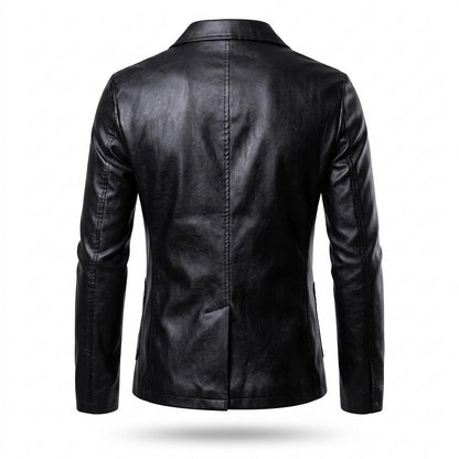 Gentleman Code - Riwon | Tailliert Geknöpft Lederjacke Herren