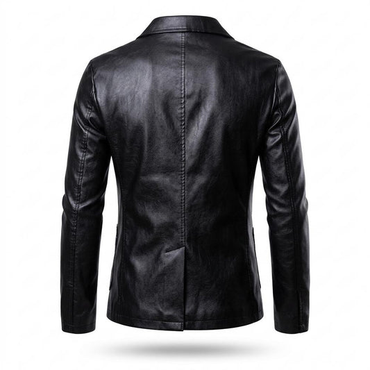 Gentleman Code - Riwon | Tailliert Geknöpft Lederjacke Herren