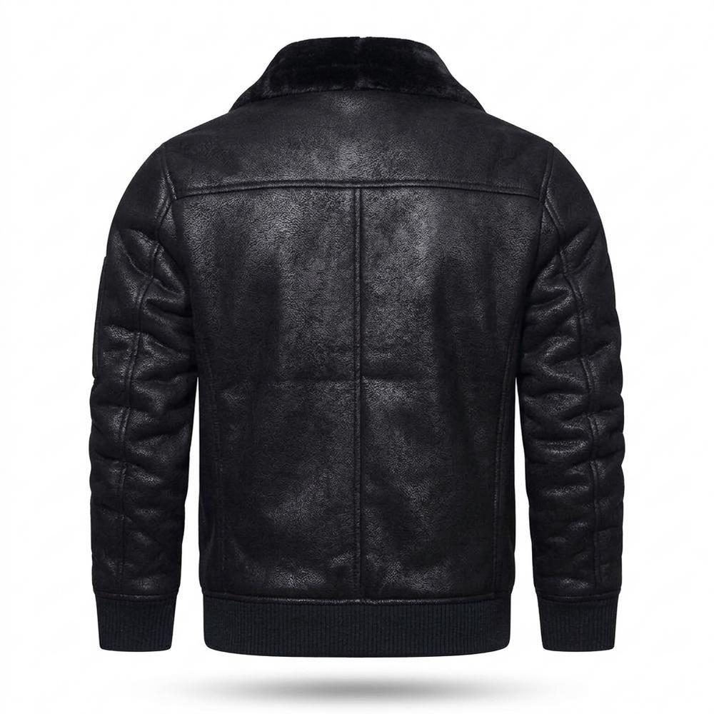 Gentleman Code - Migim | Gefüttert Strukturiert Lederjacke Herren