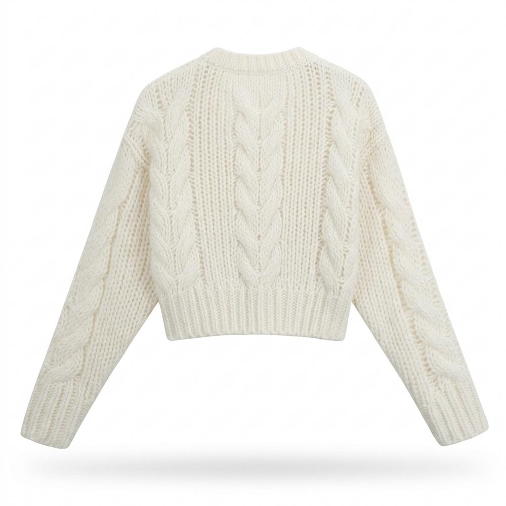 Gentleman Code - Mirot | Grobgestrickt Kurzgeschnitten Cardigan Damen