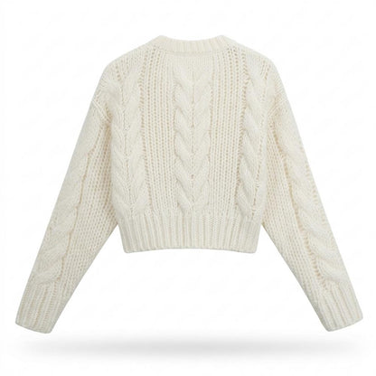 Gentleman Code - Mirot | Grobgestrickt Kurzgeschnitten Cardigan Damen
