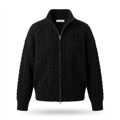 Gentleman Code - Lunot | Hochgeschlossene Strukturierte Strickjacke Damen