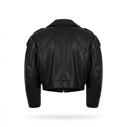 Gentleman Code - Rivan | Kurzgeschnittene Taillierte Lederjacke Unisex