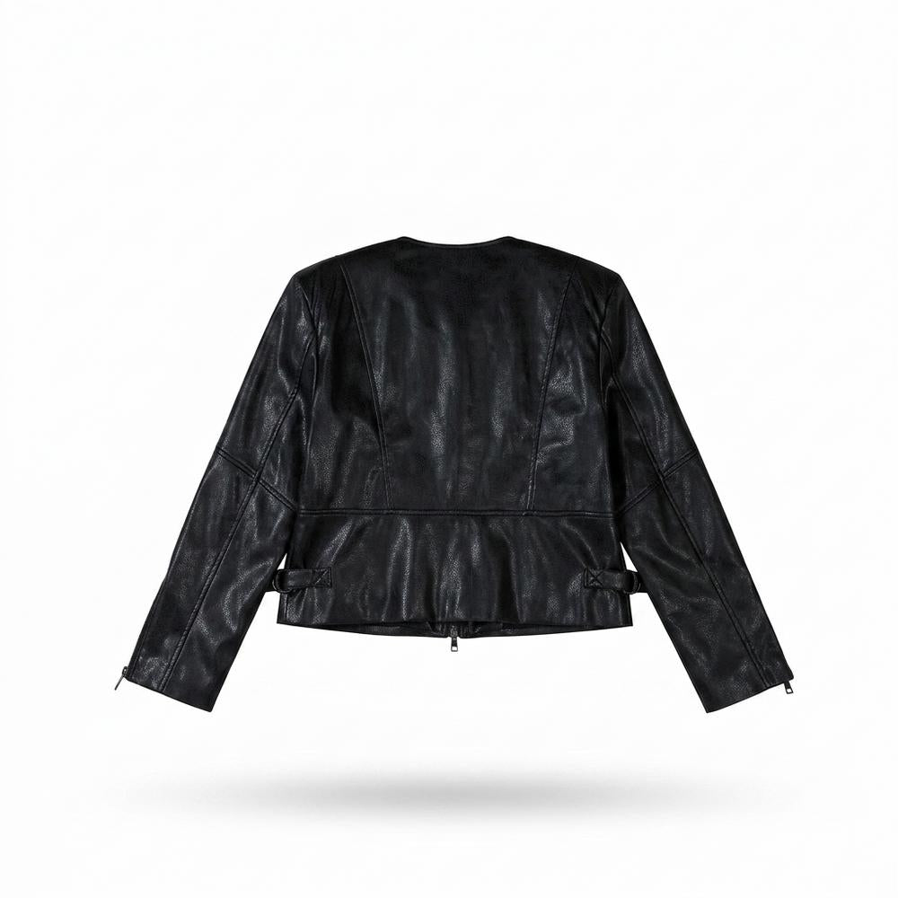 Gentleman Code - Eowon | Kragenlos Tailliert Lederjacke Damen