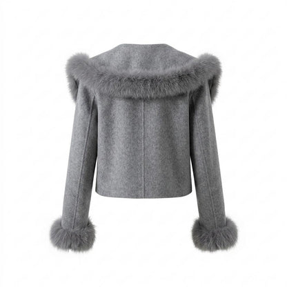 Gentleman Code - Zezel | Kurzgeschnittene Pelzbesetzte Jacke Damen