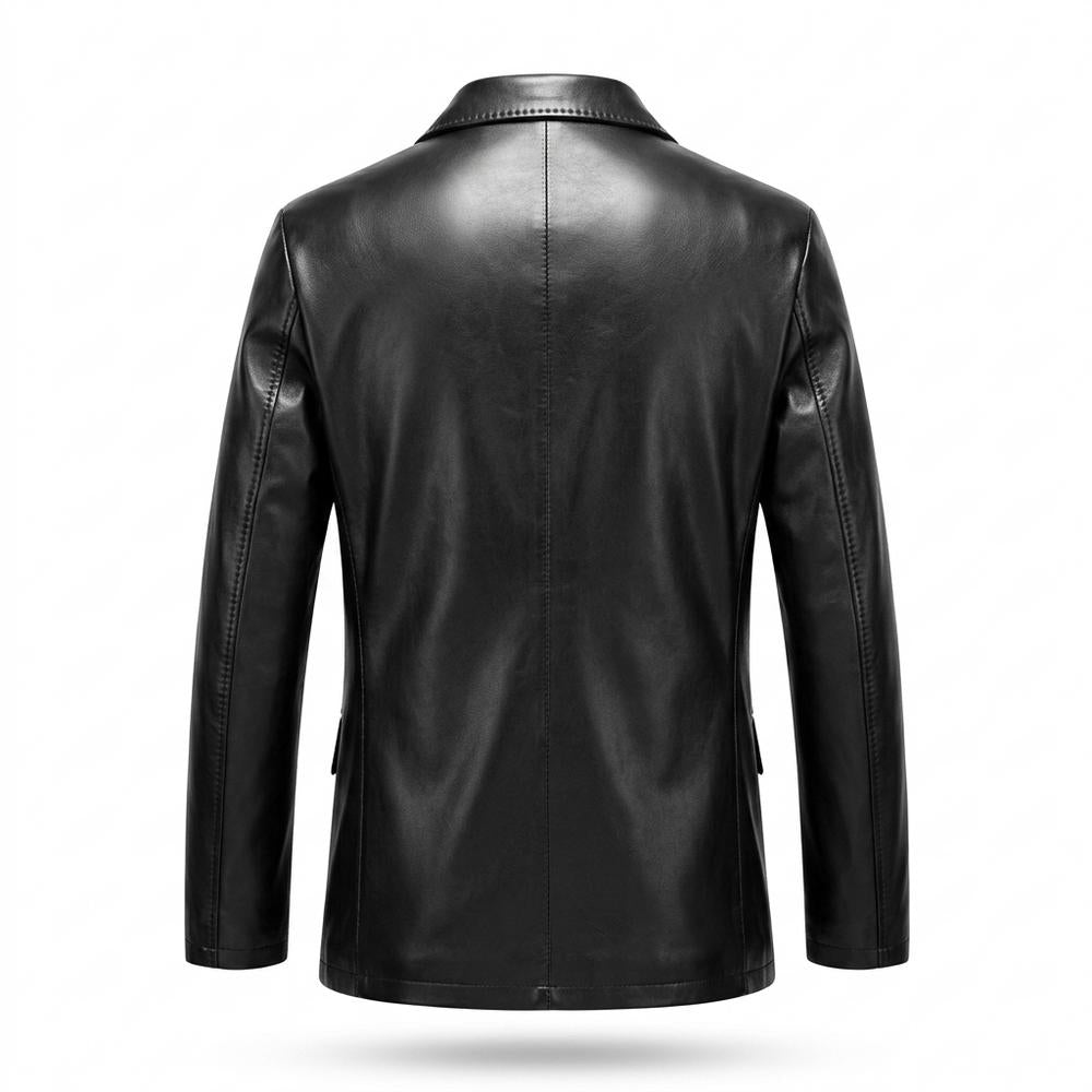 Gentleman Code - Zetav | Gezackt Geknöpft Lederjacke Herren