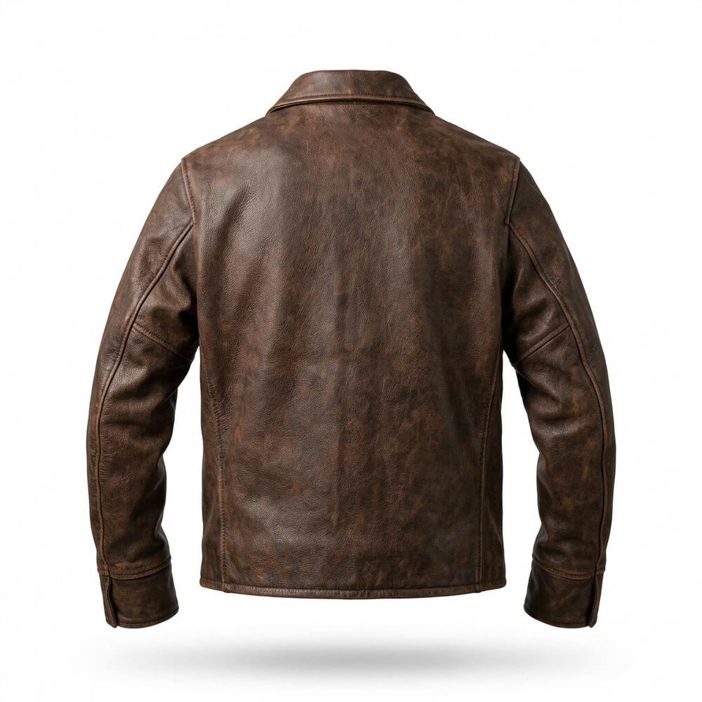 Gentleman Code - Sofin | Gepatiniert Robust Lederjacke Herren
