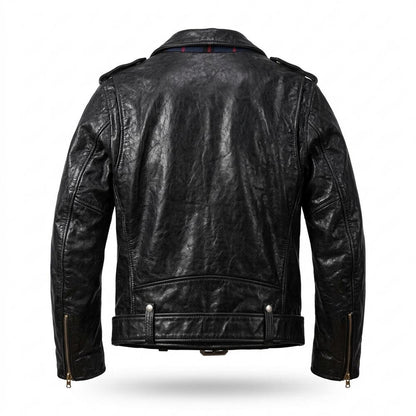 Gentleman Code - Sokos | Asymmetrisch Gegürtelt Lederjacke Unisex