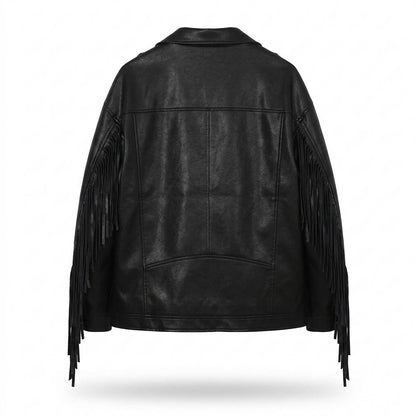 Gentleman Code - Aldan | Fransenbesetzt Asymmetrisch Lederjacke Unisex