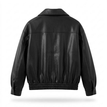 Gentleman Code - Eofuv | Locker Geschnittene Lederjacke Herren