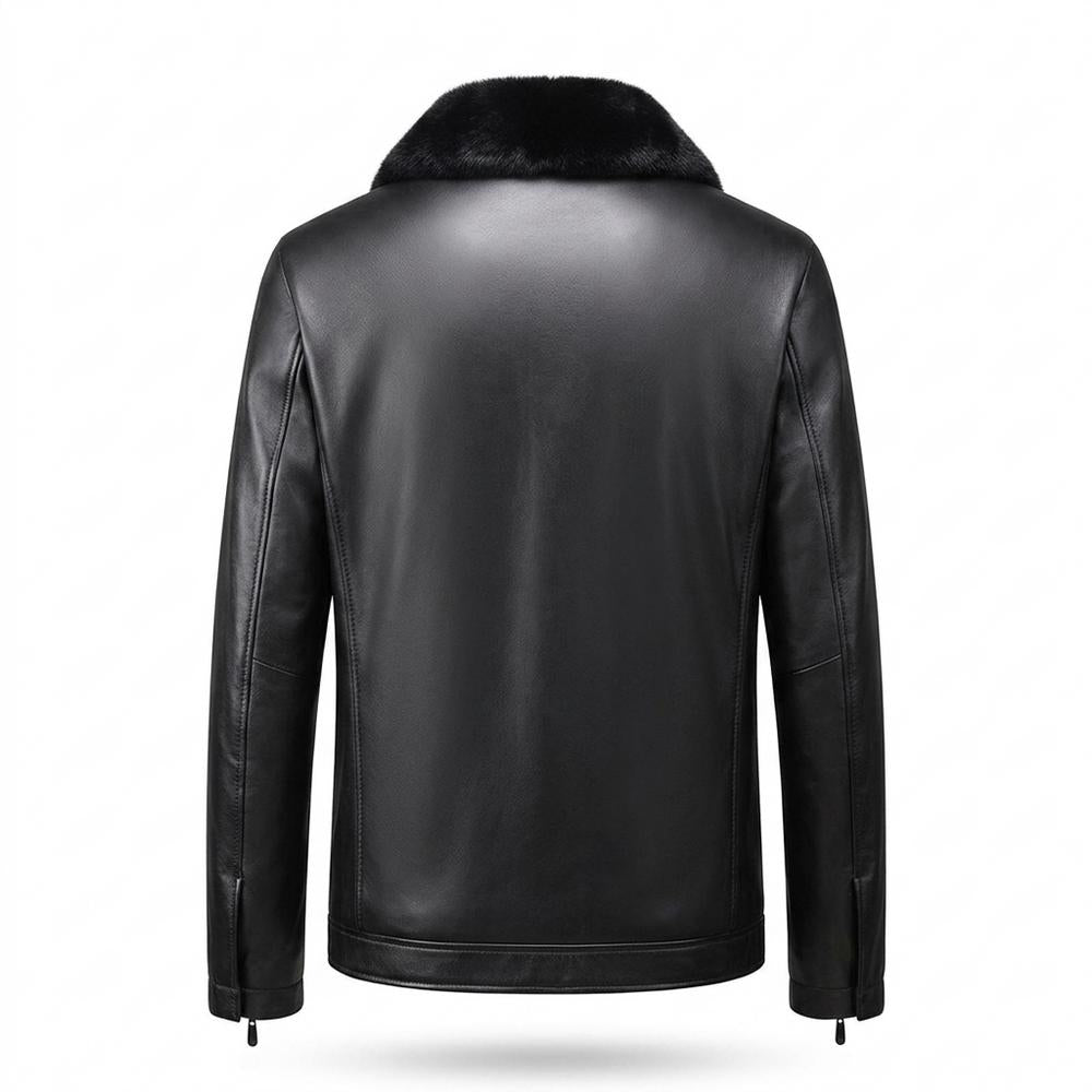 Gentleman Code - Vegit | Fellbesetzt Gefüttert Lederjacke Herren