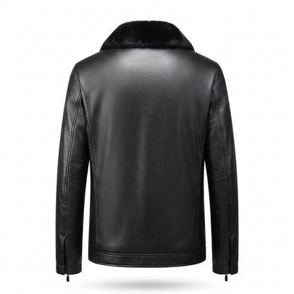 Gentleman Code - Vegit | Fellbesetzt Gefüttert Lederjacke Herren