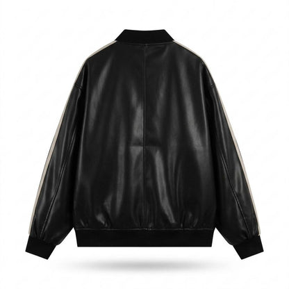 Gentleman Code - Yuzel | Glänzend Gestreift Lederjacke Unisex