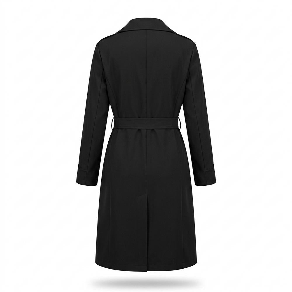 Gentleman Code - Eabil | Zweireihiger Gegürteter Mantel Damen