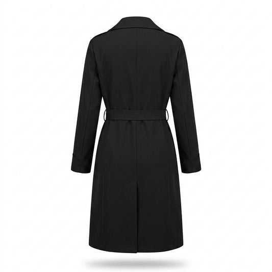 Gentleman Code - Eabil | Zweireihiger Gegürteter Mantel Damen
