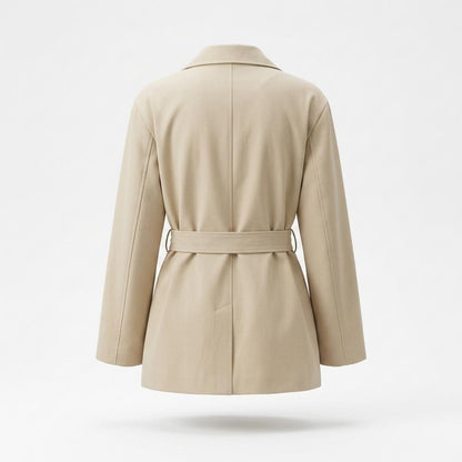 Gentleman Code - Runik | Tailliert Kragenlos Mantel Damen