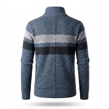 Gentleman Code - Cikir | Melierte Gestreifte Strickjacke Herren