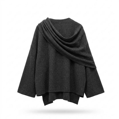 Gentleman Code - Lelur | Asymmetrischer Drapierter Mantel Damen