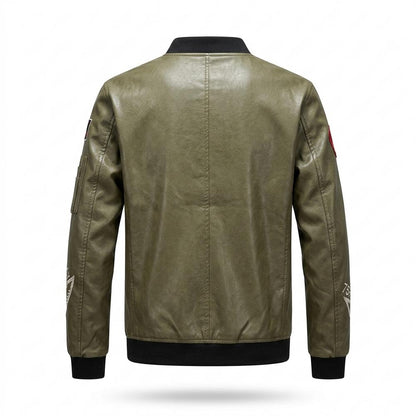 Gentleman Code - Kufir | Bestickt Gerippt Lederjacke Herren