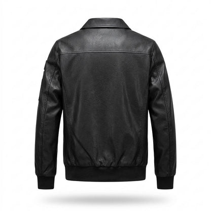 Gentleman Code - Vusil | Applizierte Langärmelige Lederjacke Herren