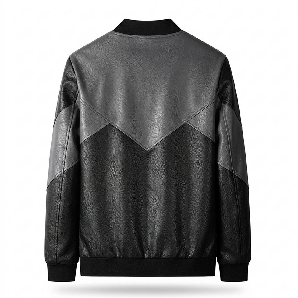 Gentleman Code - Nirak | Zweifarbige Strukturierte Lederjacke Herren