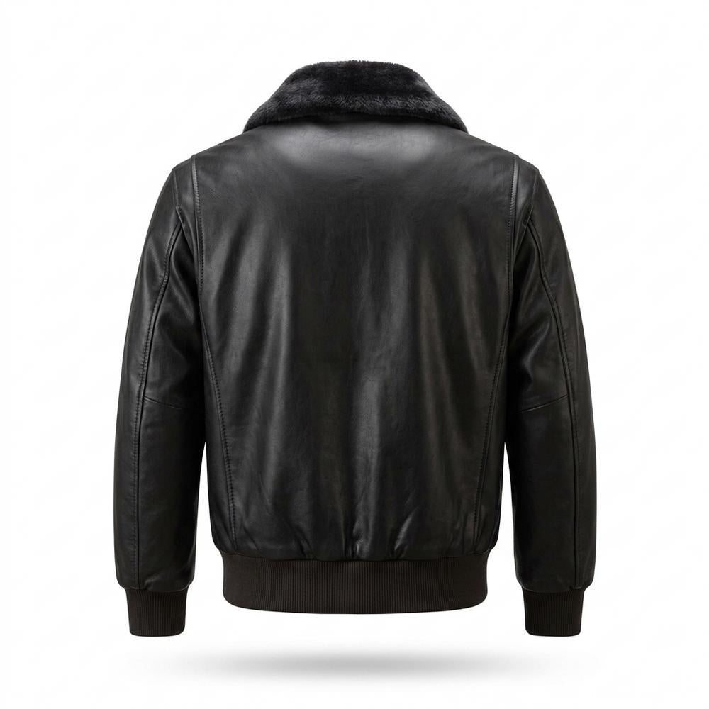 Gentleman Code - Menid | Gefüttert Fellbesetzt Lederjacke Herren