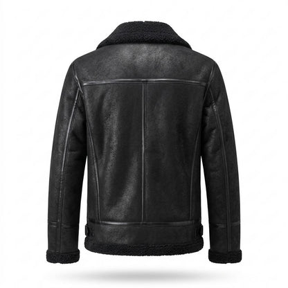 Gentleman Code - Nafen | Gefütterte Reißverschluss Lederjacke Herren