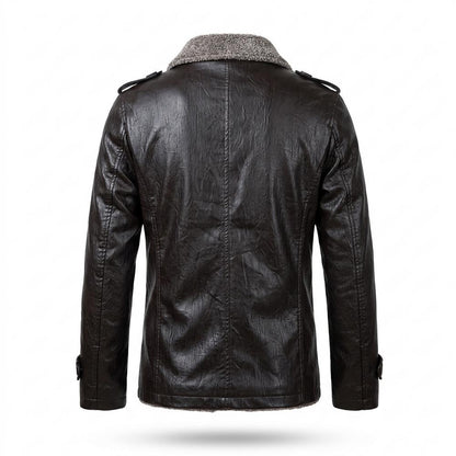 Gentleman Code - Teruv | Gefüttert Geknöpft Lederjacke Herren