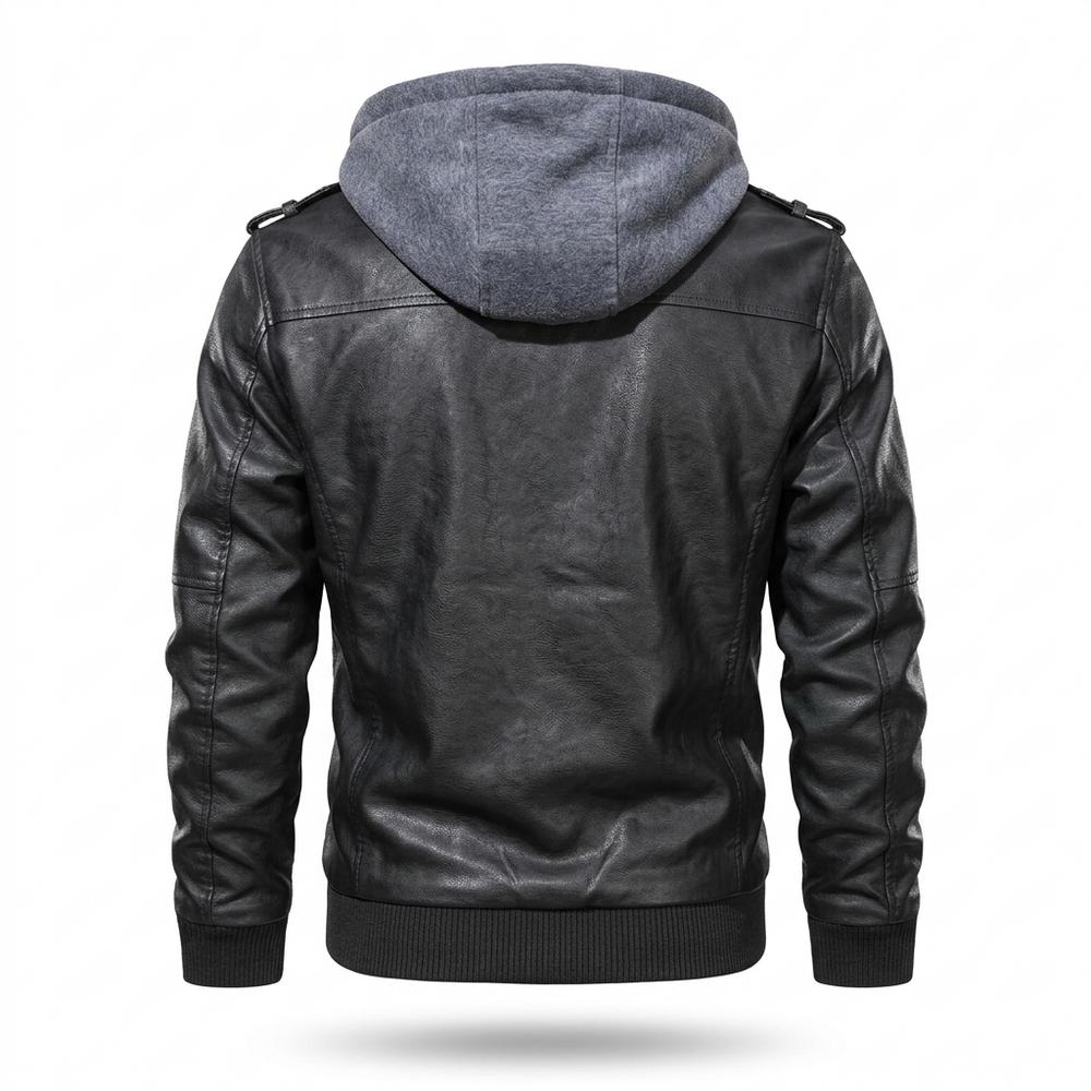 Gentleman Code - Deram | Gefüttert Strukturiert Lederjacke Herren
