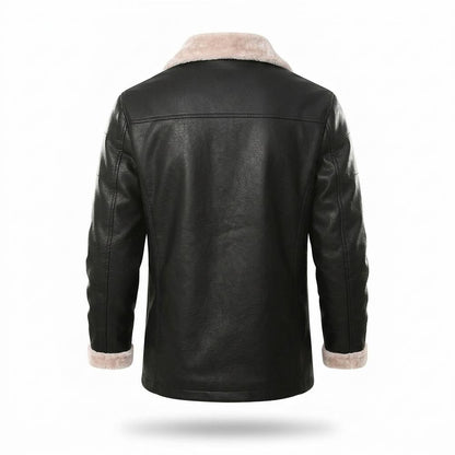 Gentleman Code - Masil | Gefütterte Geknöpfte Lederjacke Herren