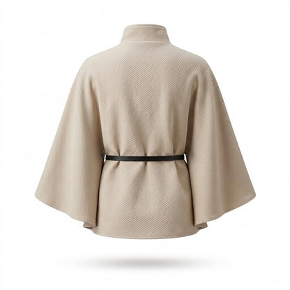 Gentleman Code - Yepav | Hochgeschlossener Gerippter Mantel Damen