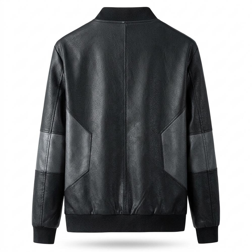 Gentleman Code - Tifuk | Zweifarbig Reißverschluss Lederjacke Herren