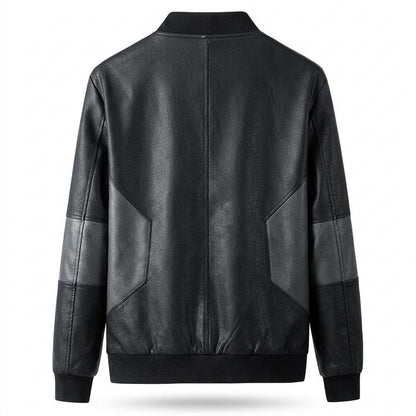 Gentleman Code - Tifuk | Zweifarbig Reißverschluss Lederjacke Herren