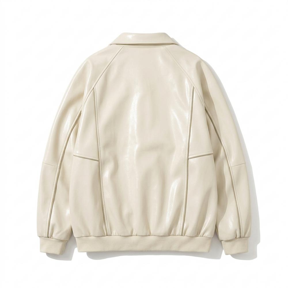 Gentleman Code - Mugot | Paspelierte Weite Lederjacke Unisex