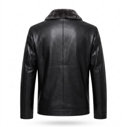 Gentleman Code - Sudom | Gefütterte Glatte Lederjacke Herren