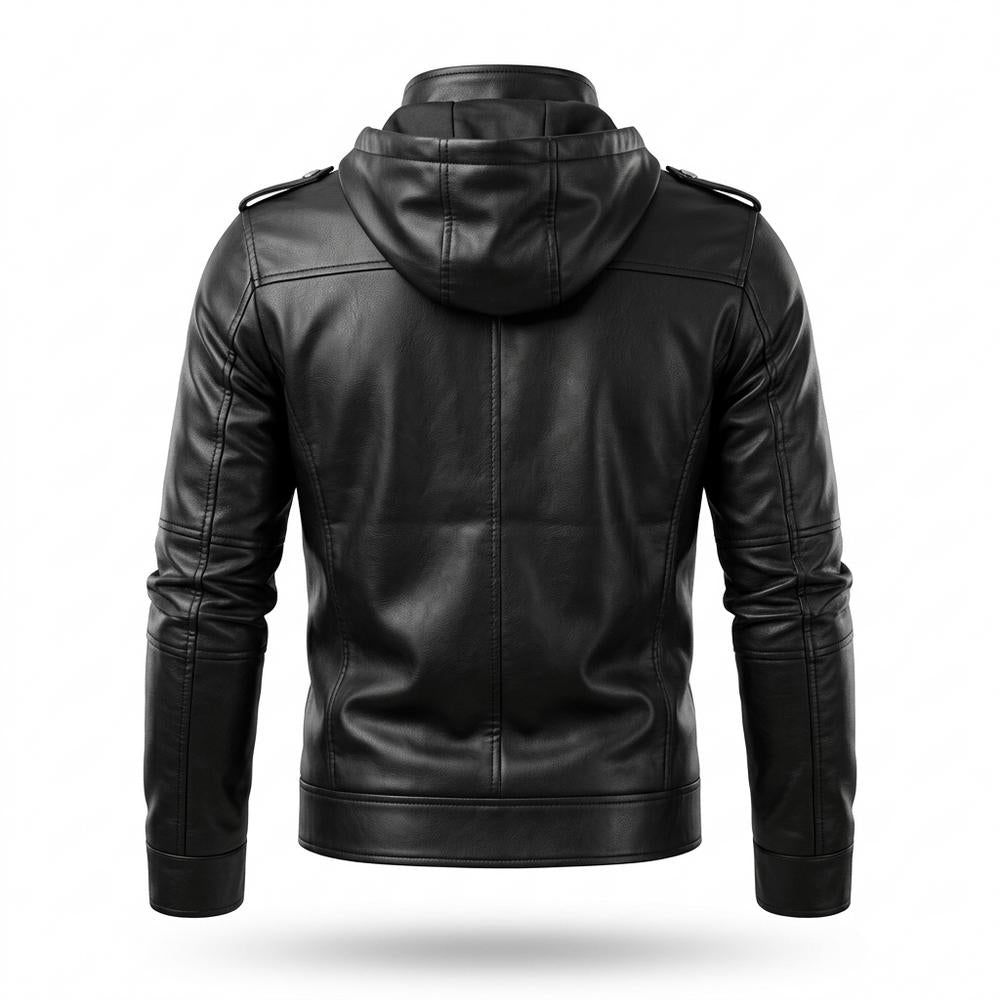 Gentleman Code - Magar | Körperbetont Strukturiert Lederjacke Herren