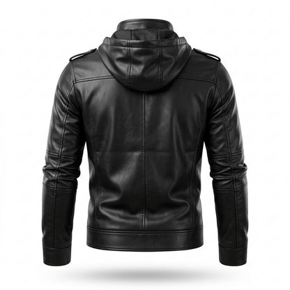 Gentleman Code - Magar | Körperbetont Strukturiert Lederjacke Herren