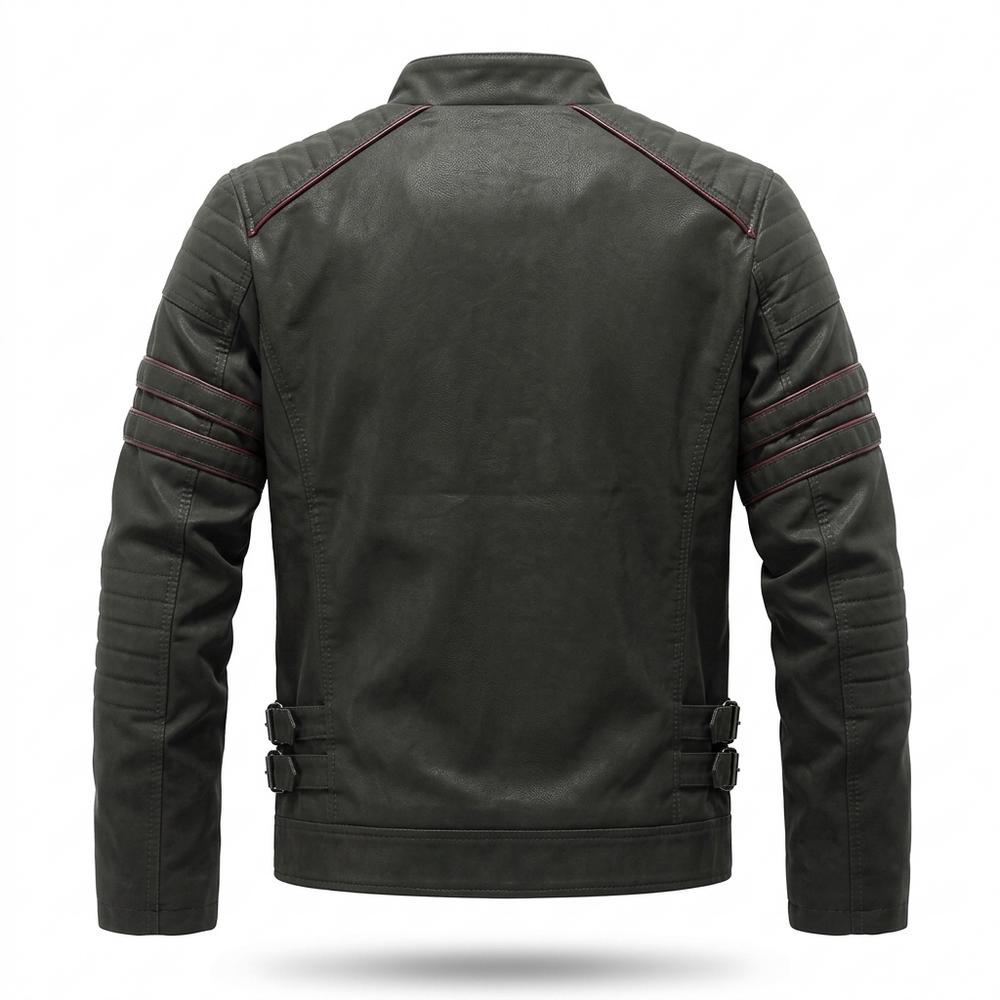 Gentleman Code - Ranal | Gesteppte Paspelierte Lederjacke Herren