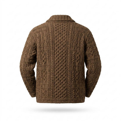 Gentleman Code - Tamun | Grobgestrickt Strukturiert Strickjacke Herren