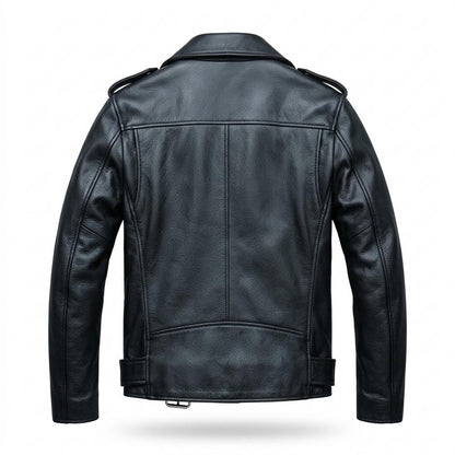 Gentleman Code - Renun | Asymmetrisch Gegürtelt Lederjacke Herren