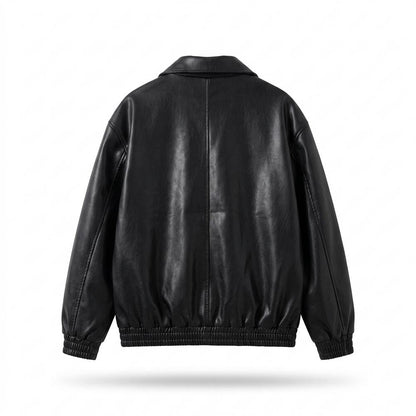 Gentleman Code - Domem | Weite Glatte Lederjacke Herren