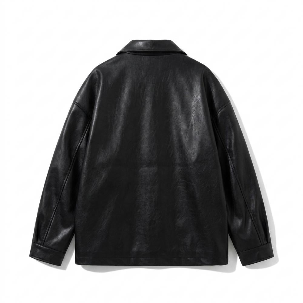 Gentleman Code - Nozel | Oversized Kentkragen Lederjacke Unisex