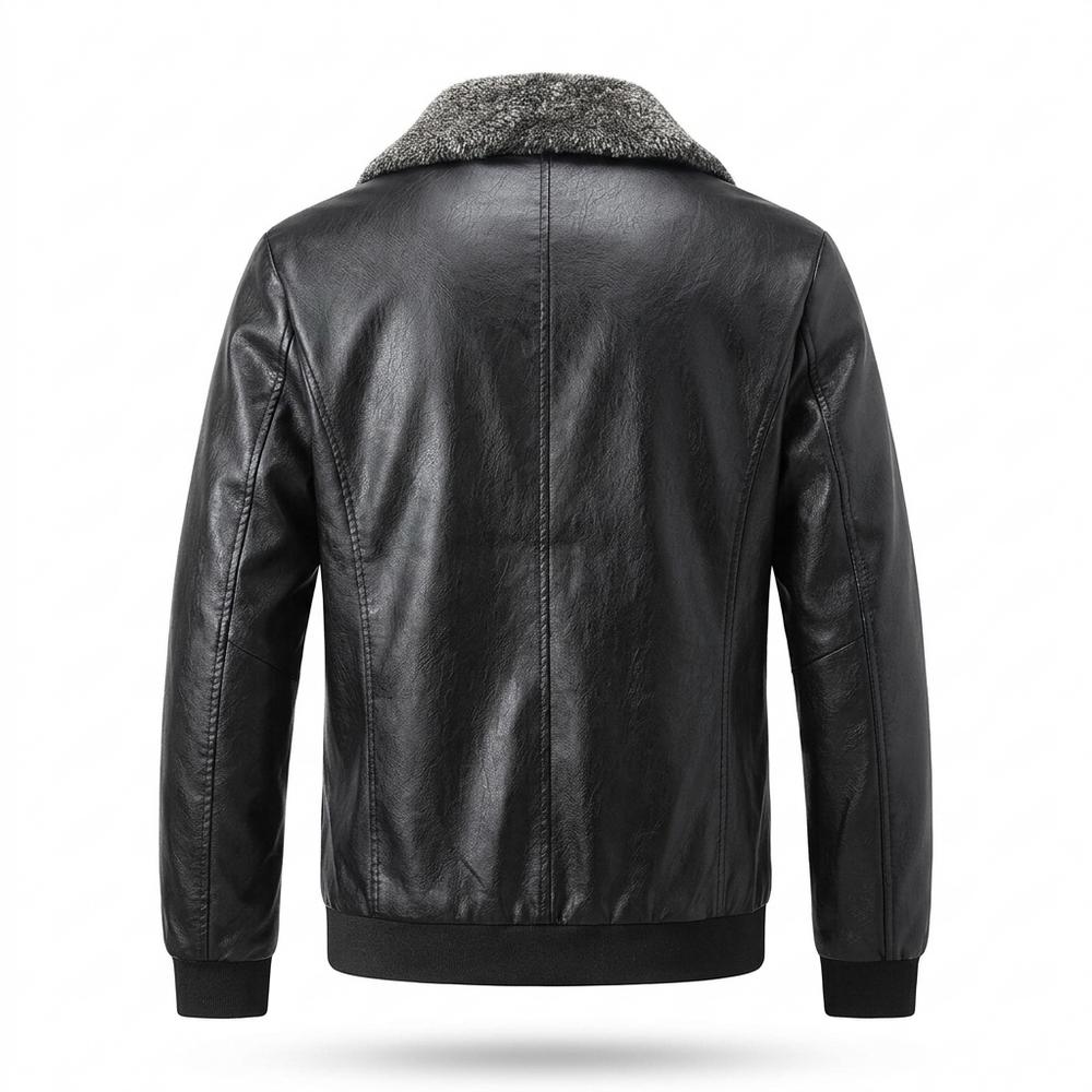 Gentleman Code - Ligit | Gefütterte Pelzbesetzte Lederjacke Herren