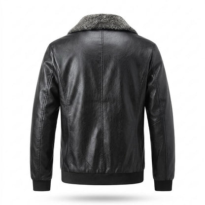 Gentleman Code - Ligit | Gefütterte Pelzbesetzte Lederjacke Herren