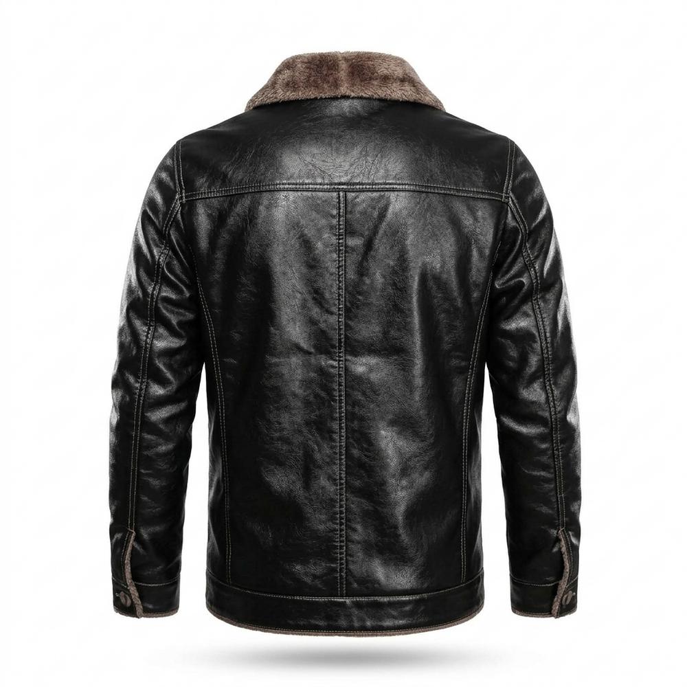 Gentleman Code - Kenik | Gefüttert Geknöpft Lederjacke Herren