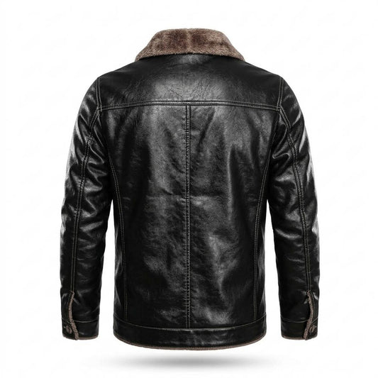 Gentleman Code - Kenik | Gefüttert Geknöpft Lederjacke Herren