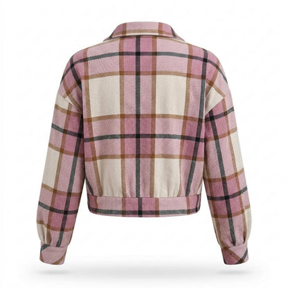Gentleman Code - Kuduv | Karierte Kurzgeschnittene Jacke Damen