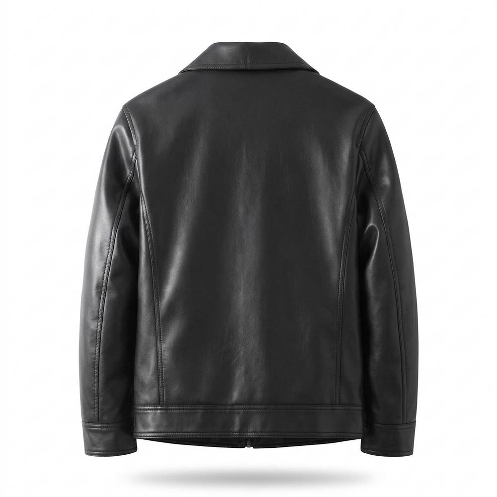 Gentleman Code - Lisuk | Glatte Gefütterte Lederjacke Herren