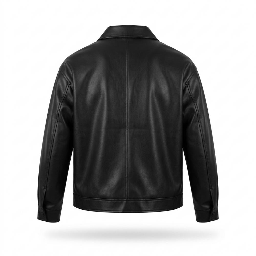 Gentleman Code - Euvak | Reißverschluss Glatt Lederjacke Herren