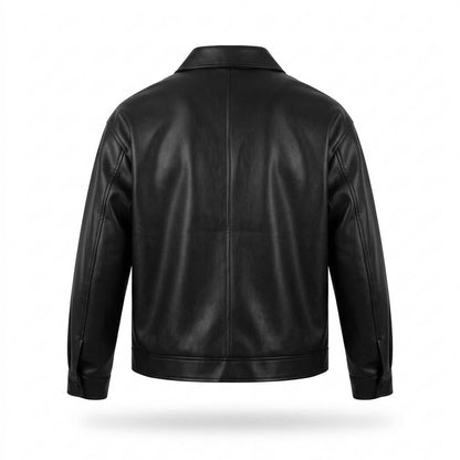Gentleman Code - Euvak | Reißverschluss Glatt Lederjacke Herren